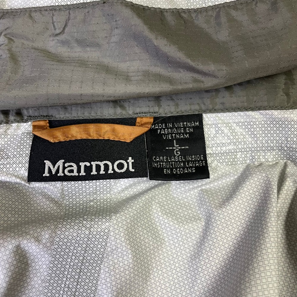 Marmot Mens PreCip Rain Jacket Large Orange Gray Waterproof Hooded Shell Vented - Picture 8 of 16